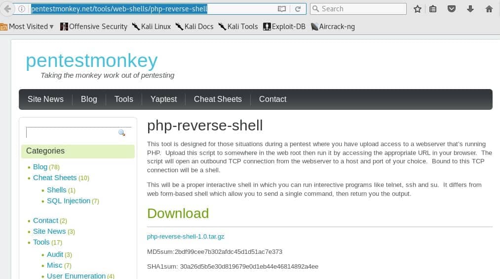 Download del php-reverse-shell